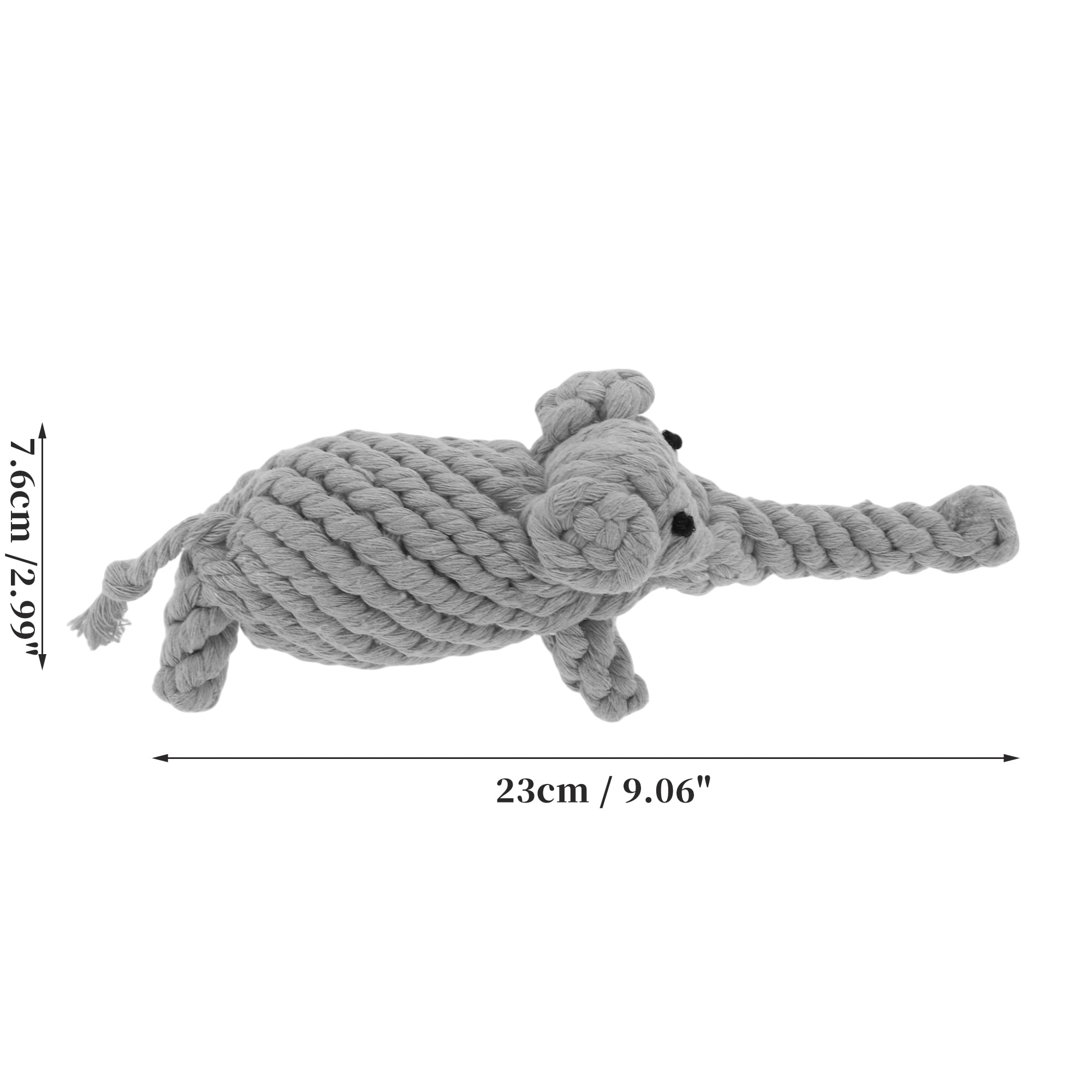 Unique Bargains Puppy Teethings Chewer Bear Shape Dog Chew Rope Braided Cotton Teeth Cleaning Rope Assorted Color Elephant Shape Gray 2 Pcs