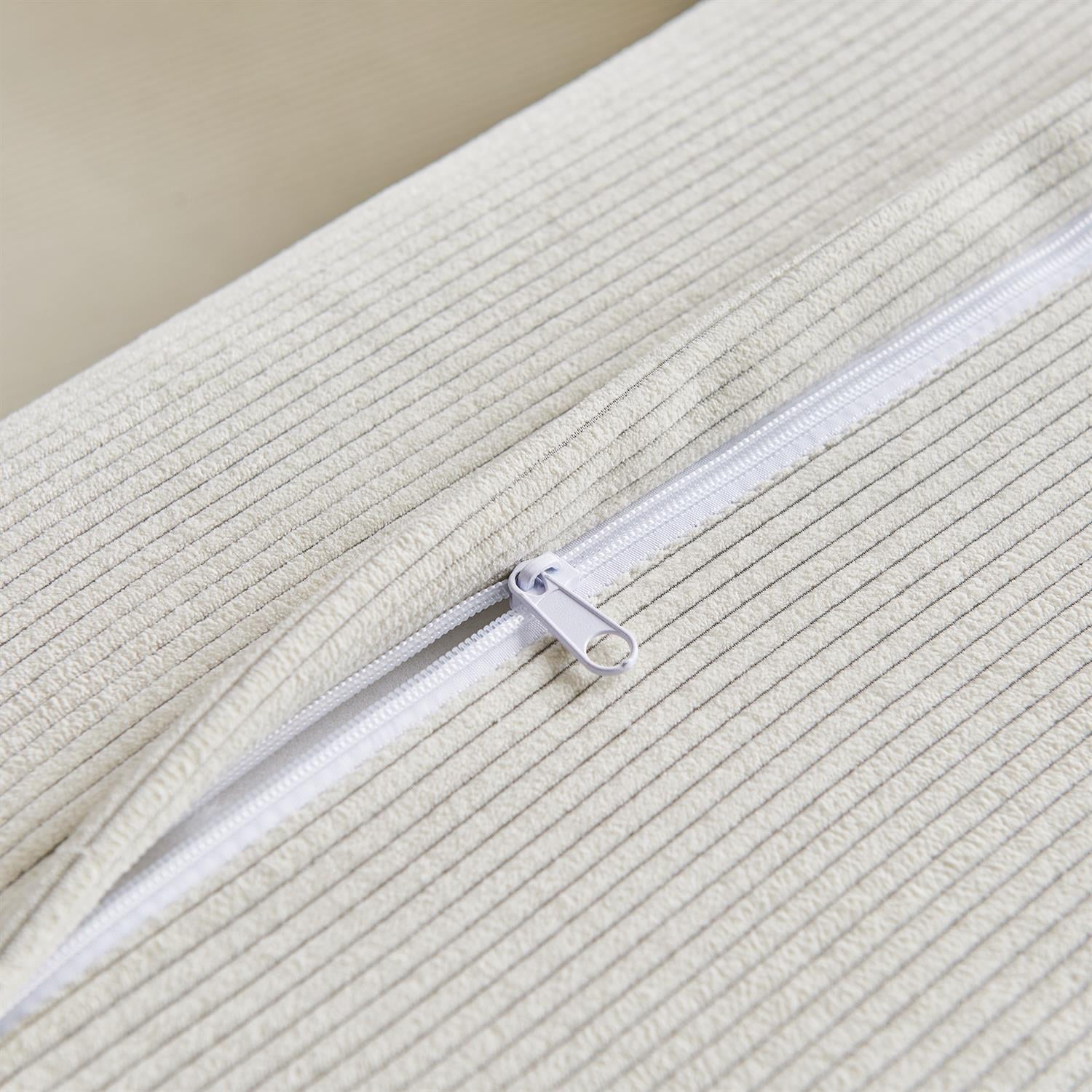 Demi Bonn 74" Ergonomic 3-Seater Corduroy Sofa Bed for Small Spaces, Apartments, Easy Assembly, Modern Couch Furniture for Living Rooms, White