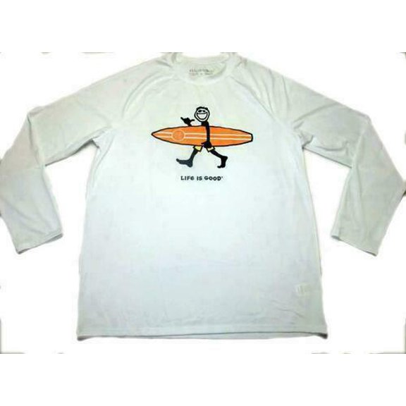 Life Is Good XL Long Sleeve Sunshirt UPF 50 Surfer Design