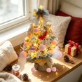 thumbnail image 6 of 2026 Christmas Home Party Decoration Flocked Wintery Mini Tabletop Christmas Tree Before Lit Small Xmas Tree With Velvet Balls Ornaments Desktop Christmas Decor Christmas Celebration Party, 6 of 6