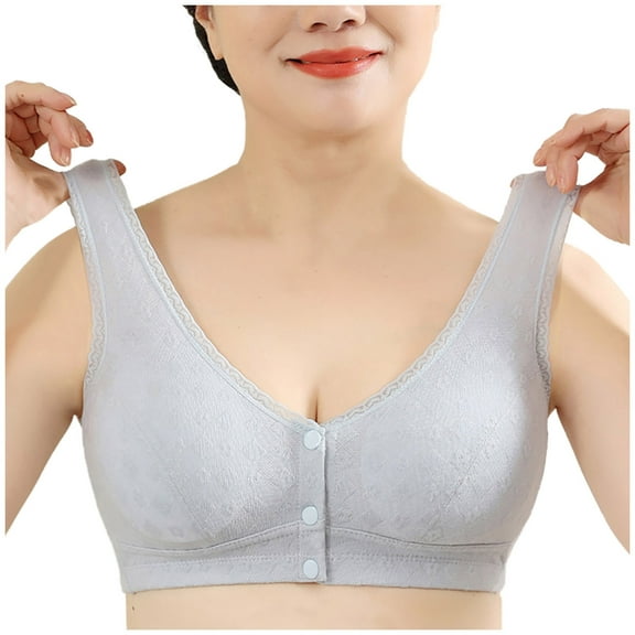 XuJwPNcy Bras for Women Push up Front Button Bra Plus Size Comfortable Wireless Bras Stretch Full Coverage Everyday Bra
