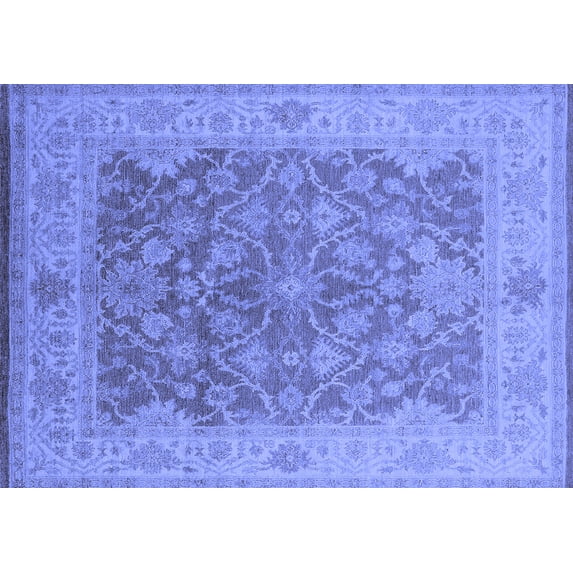 Ahgly Company Indoor Rectangle Oriental Blue Traditional Area Rugs, 7' x 9'