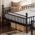 thumbnail image 6 of Leumius Queen over Queen Metal Bunk Bed with Unique Curved Guardrail Design, Round Tube Bunk Bed Frame, Metal Bunk Bed Frame for Kids Teens Adults Black, 6 of 9