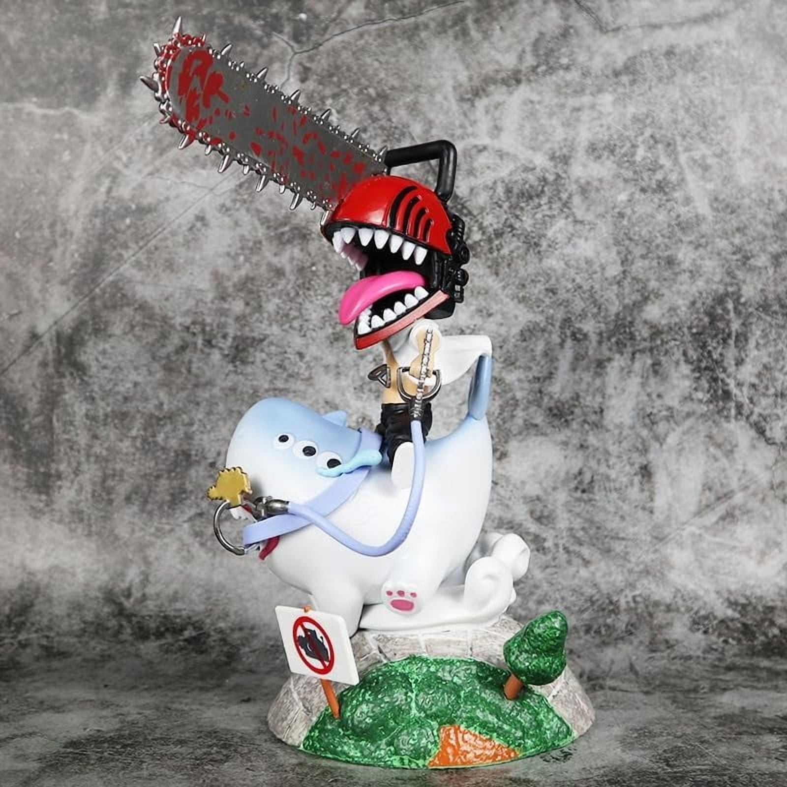 Chainsaw Man Figure, Fighting Shark Chainsaw Man Figurine 24cm/9.8inch Handmade PVC Anime Model Statue Collectible Craft Gift