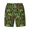 thumbnail image 4 of Lsque Mens Swim Trunks Green Cacti And Red Chili Pattern - Bathing Suit Compression Liner - Beach Swim Shorts Swimwear - (S-3XL) - Stretch Quick Dry -XX-Large, 4 of 9
