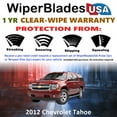 thumbnail image 2 of 2012 Chevrolet Tahoe Beam Wiper Blades Wipers w/1yr Warranty (Set of 3) w/Rear Wiper (WiperBladesUSA), 2 of 5