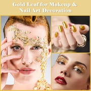100 Sheets Gold Foil Paper Art Gold Foil Sheets Gilding Brush Thin Gold Leaf Sheets Gold Foil Paper Craft for Arts Painting Gilding Crafting Decoration, 5.5 x 5.5 Inches