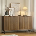 thumbnail image 6 of Fluted Accent Cabinet with Doors, Sideboard Buffet Cabinet with Storage, Storage Console with Adjustable Shelves for Living Room, Kitchen, 6 of 7
