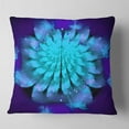 thumbnail image 2 of Designart Fractal Blue Spread out Flower - Floral Throw Pillow - 18x18, 2 of 5