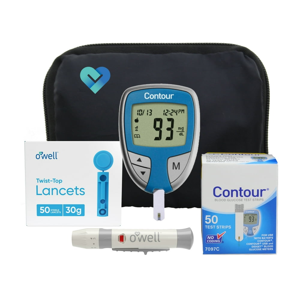 OWell Bayer Contour Complete Diabetes Blood Glucose Testing Kit, METER