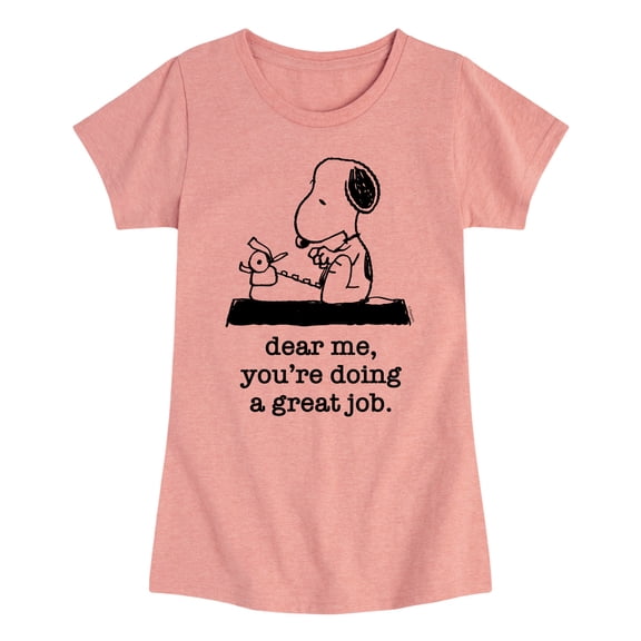 HYBRID APPAREL - Peanuts - Dear Me Doing Great Job - Toddler & Youth Girls Short Sleeve Graphic T-Shirt
