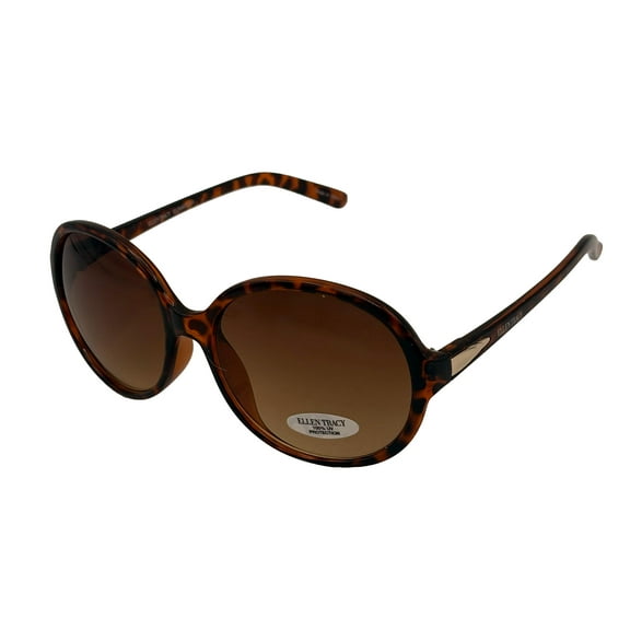 Ellen Tracy Womens Brown Crystal Plastic Rectangle Sunglass Gradient Lens 545 1