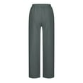 thumbnail image 4 of Posijego Womens Linen Pants Lightweight Casual Wide Leg Elastic Waist Lounge Pants for Women with Pockets, 4 of 6