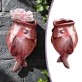 thumbnail image 2 of ABODELINE Fish Planter Wall Mounted, Resin Wall Vase for Indoor Plants, 7.3" Modern Farmhouse Decor, Cute Succulent Wall Hanging Planter for Outdoor Patio Balcony, Teal Gold (with Hanging Hole), 2 of 9