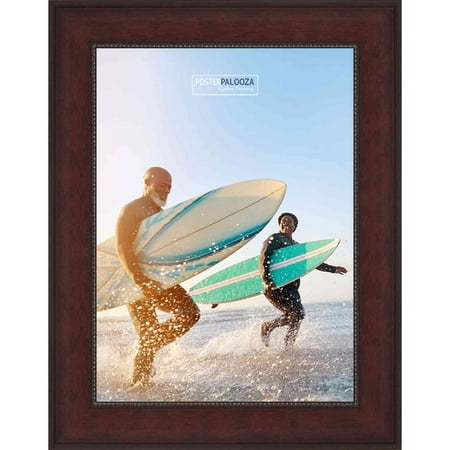 16x20 Traditional Mahogany Complete Wood Picture Frame with UV Acrylic, Foam Board Backing, & Hardware