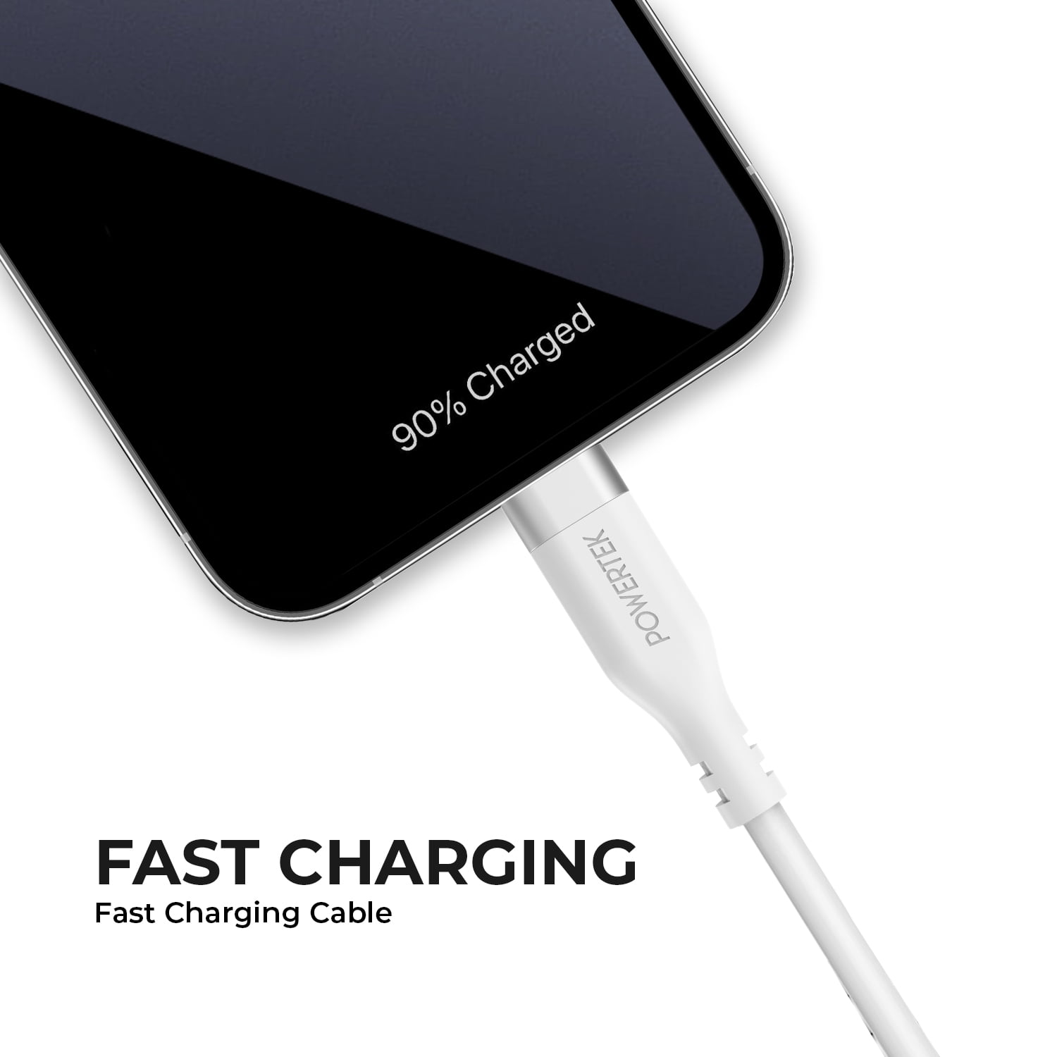 Liquipel Powertek Neon USB-A to USB-C - White