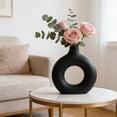 thumbnail image 5 of Cevemin Black Plastic Vase - Non-Fragile Decorative Art Tabletop Vase with Hollow Design and Matte Finish for Wedding, Home, Office Decor and Bookshelf, 5 of 6