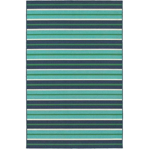 Oriental Weavers Meridian Area Rug 9652F Blue Rows Bars 1' 10" x 2' 10" Rectangle