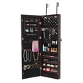 thumbnail image 4 of Patiojoy Lockable Wall Door Mount Mirrored Cabinet Jewelry Organizer w/ LED Lights, 4 of 7