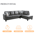 thumbnail image 5 of Caberryne Leather Sectional Sofa for Living Room Furniture Set,Ginger L-Shape Sofa Couch with Facing Right Chaise for Living Room/Office/Lounge/Apartment, 5 of 5