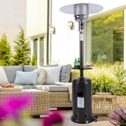 MF Studio 48,000 BTU Freestanding Matte Propane Patio Heater w/ Adjustable Table and Wheels, Hammered Bronze