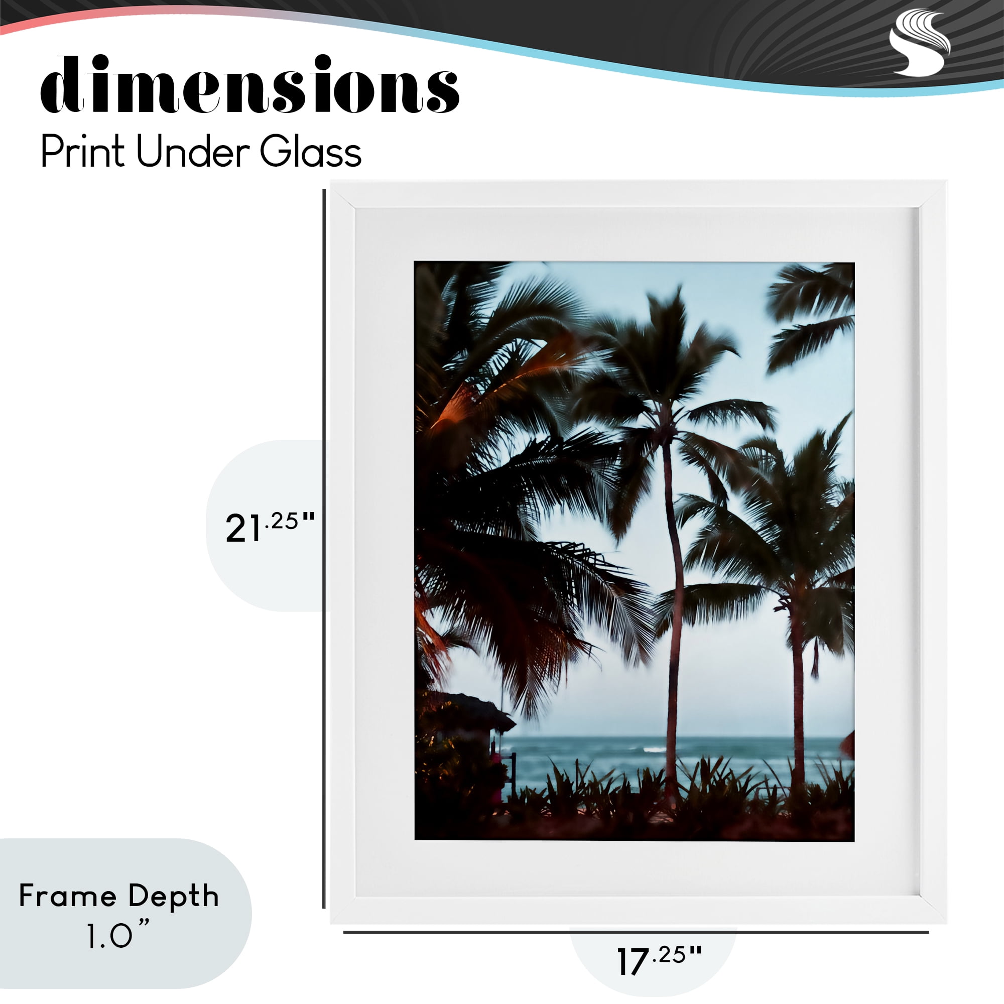 Stupell Industries Shady Palms Beachfront White Framed Print Under Glass, design by Noah Bay