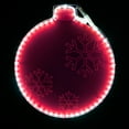 thumbnail image 1 of Wintergreen Lighting Laser Etched Acrylic Clear Christmas Decorations, Lit Window Decorations Christmas Light Decorations Indoor-Outdoor (13", Pink Lighted Ornament with Snowflake Design), 1 of 1