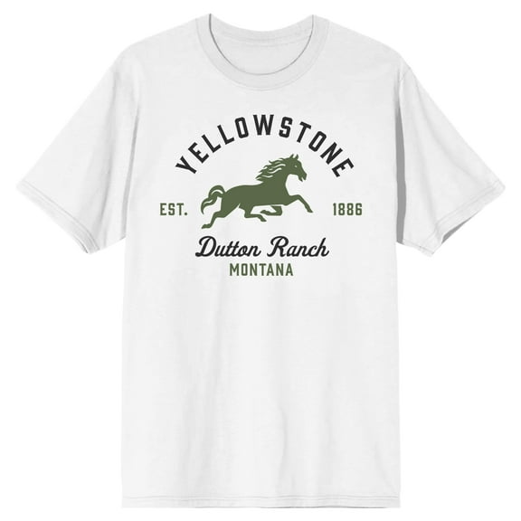Yellowstone Dutton Ranch Horse Logo Juniors White T-shirt-XL