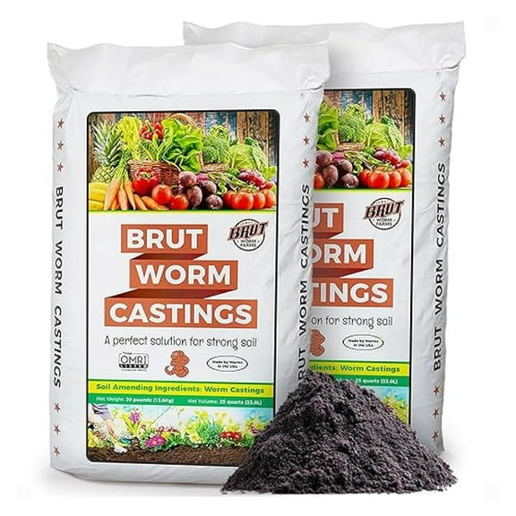 All Organic Fertilizer Worm Castings Filled with Nutrients and Minerals for a Variety of Indoor and Outdoor Plants, 30 Pounds, 2 Pack