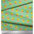 thumbnail image 2 of Soimoi Silk Fabric Cup,Plate & Chick Cartoon Printed Fabric 1 Yard 42 Inch Wide, 2 of 3