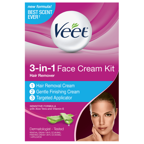 lezing Beginner Slepen Veet 3-in-1 Face Cream Kit Hair Remover - Walmart.com