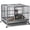 Silver, variant on Heavy Duty Dog Crate With four Wheels, Dog Crates For Large Dogs, Double Door Strong Metal Dog Kennel With Removable Tray. Easily Removable Dog Cage For Travel And Transit. Apply For Indoor&Outdoor.