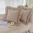 thumbnail image 2 of 2 Pack Gingham Throw Pillow Covers Decorative Ruffle Square Pillow Covers for Couch Farmhouse Pillow Covers for Living Room Bedroom Home Decor, 2 of 6