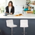 thumbnail image 2 of YRLLENSDAN Adjustable Bar Stools Set of 2, Kitchen Bar Stools Swivel Bar Stools with Back Bar Stools for Kitchen Counter, White, 2 of 7