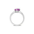 thumbnail image 4 of 1.00 Carat (Ctw) Lab-Created Pink Sapphire Heart Ring in Sterling Silver for Women, 4 of 7