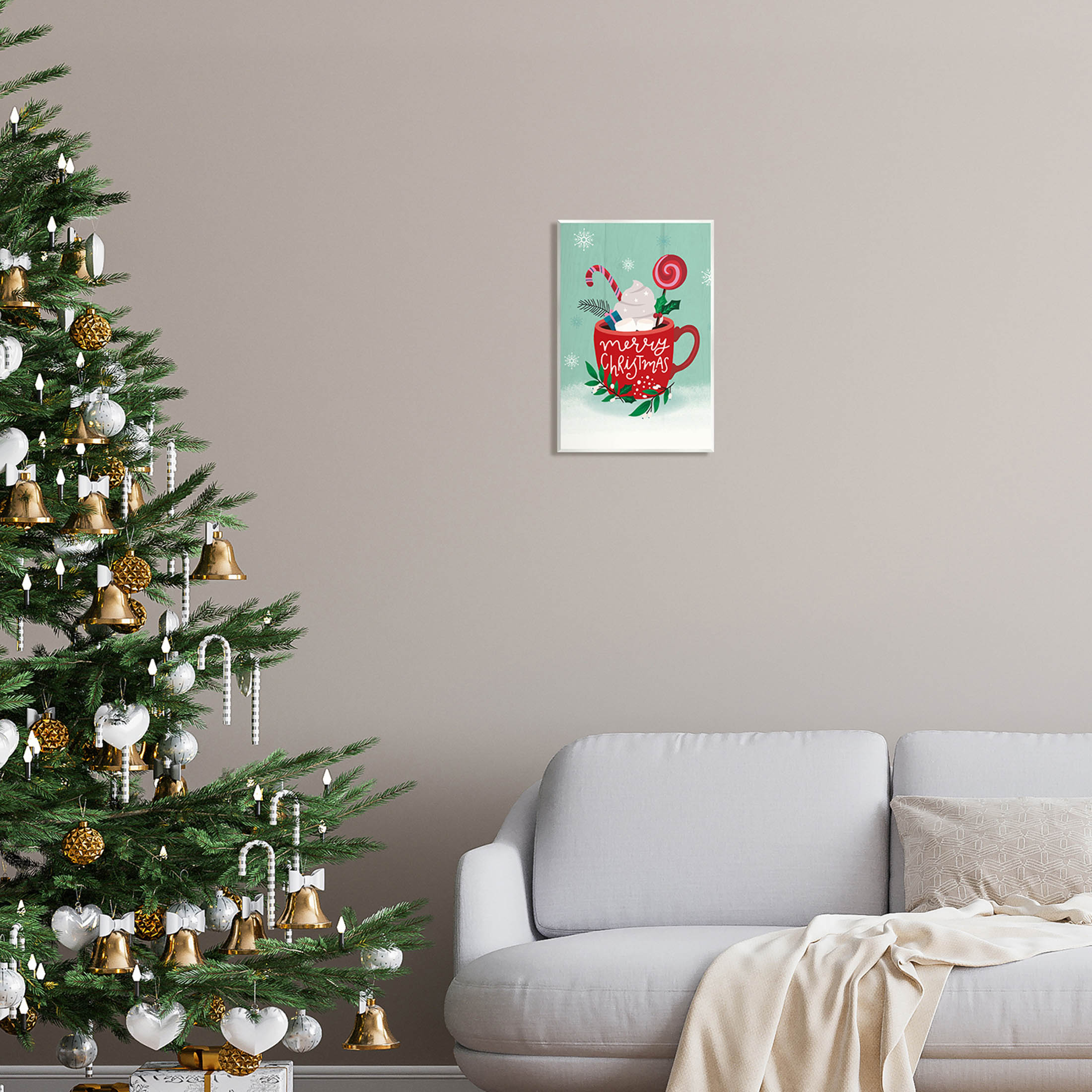 Merry Christmas Warm Cocoa Holiday Graphic Art Unframed Art Print Wall Art