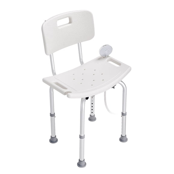 Adjustable Height Shower Chair with Back Non Slip Bathroom Stool for Elderly Disabled Inside Shower Bathtub 350 lbs Capacity