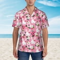 thumbnail image 4 of Daiia Rose Rabbit Hawaiian Shirt for Men Gentle Cotton Regular Short Sleeve Casual-Large, 4 of 9
