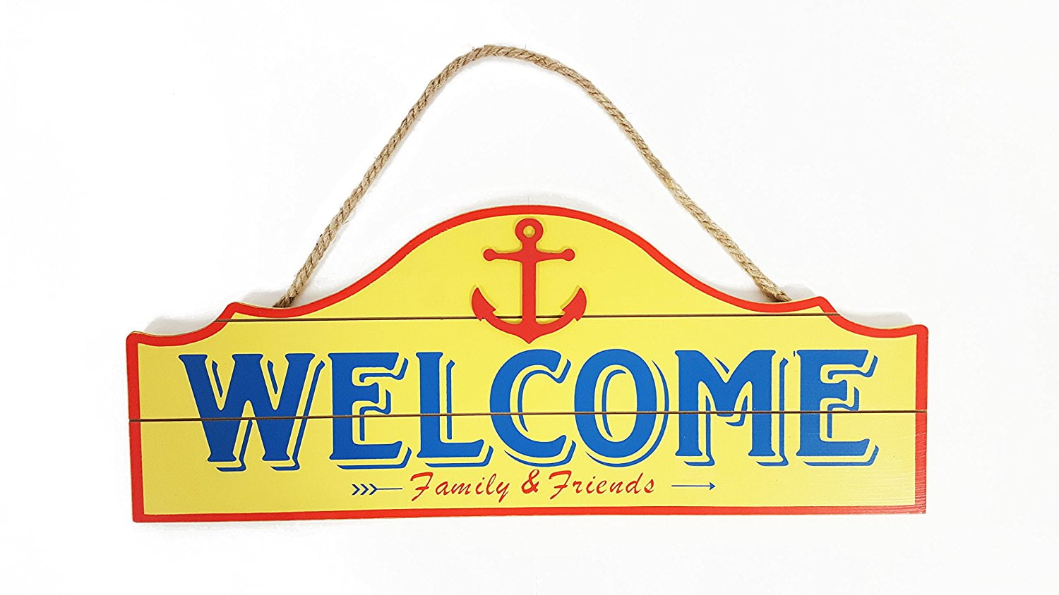 Yellow Welcome Sign with Anchor, Featuring an eye catching yellow color ...
