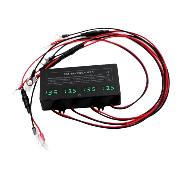 HC02, equilibrador de voltaje de 48 V, dispositivo de protección de polaridad fácil de usar, equilibrador regulador de voltaje compacto de 4 × 12 V