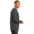 thumbnail image 3 of Port & Company Tall Long Sleeve Essential Tee-LT (Charcoal), 3 of 6