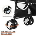 thumbnail image 6 of Folding Dog Stroller Pet Stroller with Detachable Carrier Storage Basket, 3-in-1 Travel Stroller for Medium Small Dogs Cats(Black), 6 of 10