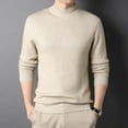 thumbnail image 2 of JTieacloth Mens Knitted Sweaters Male Turtleneck Sweater Slim Fit Velvet Sweater For Men Long Sleeve Pullover Sweater Stretch Casual Thermal Sweater(Beige), 2 of 4