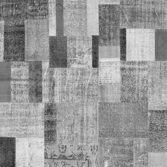 Ahgly Company Indoor Square Patchwork Gray Transitional Area Rugs, 3' Square