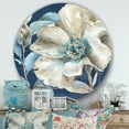 thumbnail image 3 of Designart 'Indigold Watercolor Flower I' Art Mural Circulaire en Métal Style Ferme, 3 of 3