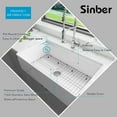 thumbnail image 4 of Sinber  Farmhouse Apron Single Bowl Kitchen Sink with Fireclay White Finish 36" x 20" x 10" - White, 4 of 5