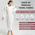 thumbnail image 6 of KAHAF COLLECTION X-Large White Hooded Bathrobe – 100% Cotton, Machine Washable, 6 of 6
