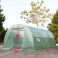 thumbnail image 7 of Greenhouse for Outdoors Greenhouse Walk-in Green House 15'x7'x7' Steel Greenhouse Kit Indoor Greenhouse Plant Shelves Tomato Herb Canopy for Patio, 7 of 7