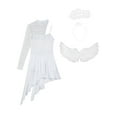 thumbnail image 5 of YiZYiF White Angel Costume for Women Angel Dress and Wings Headband Cosplay Halloween Carnival Party White A M, 5 of 7