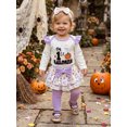thumbnail image 5 of RUINIXCW Baby Girls Thanksgiving Outfit Fashion Long Sleeve Pumpkin Embroidery Romper with Skort, Headband, Stockings 4Pcs Set, 5 of 9
